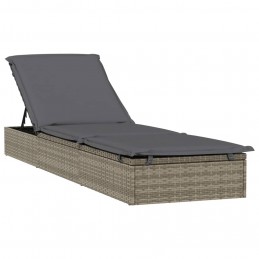 Acquista Lettino con Cuscino Grigio 201x55x62 cm in Polyrattan con riferimento GHV-319631 della ditta 