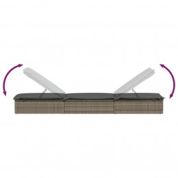 Acquista Lettino con Cuscino Grigio 201x55x62 cm in Polyrattan con riferimento GHV-319631 della ditta 