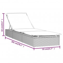 Acquista Lettino con Cuscino Grigio 201x55x62 cm in Polyrattan con riferimento GHV-319631 della ditta 