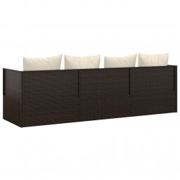 Acquista Lettino Prendisole da Esterno con Cuscini Marrone in Polyrattan con riferimento GHV-319563 della ditta 