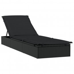 Acquista Lettino con Tetto Rotondo Nero 211x57x140 cm Polyrattan con riferimento GHV-319644 della ditta 