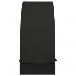 Acquista Lettino con Tetto Rotondo Nero 211x57x140 cm Polyrattan con riferimento GHV-319644 della ditta 
