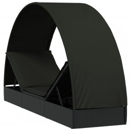 Acquista Lettino con Tetto Rotondo Nero 211x57x140 cm Polyrattan con riferimento GHV-319644 della ditta 