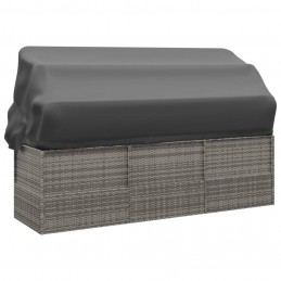 Acquista Lettino Prendisole Esterno Tetto e Cuscini Grigio Polyrattan con riferimento GHV-319568 della ditta 