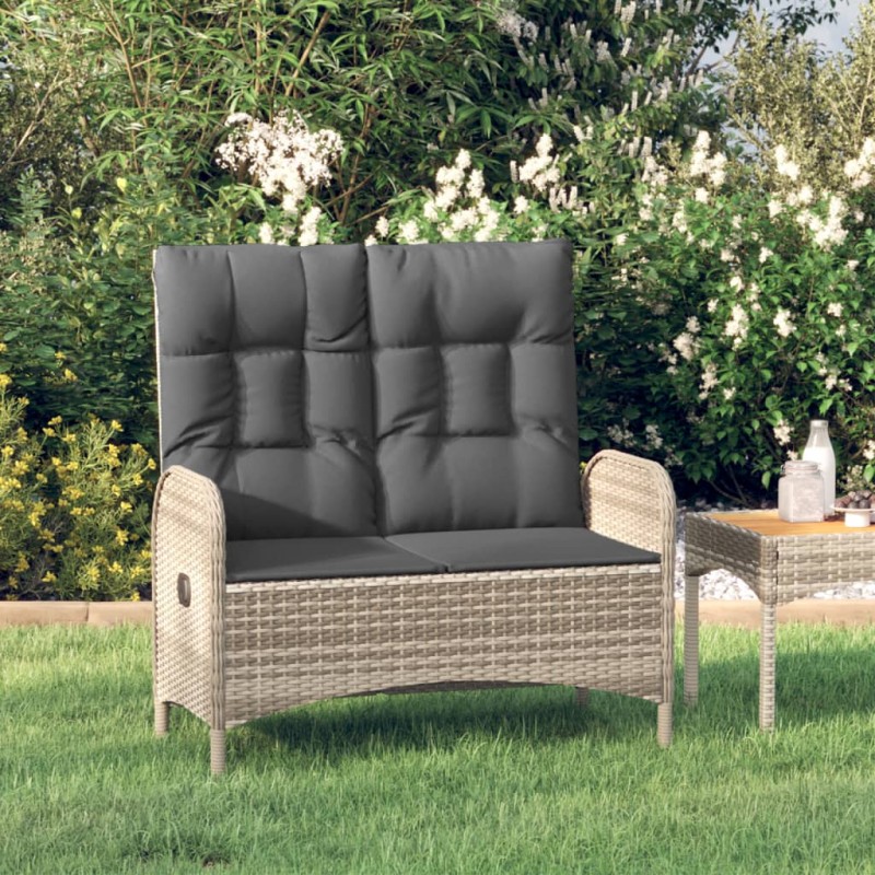 Acquista Panca Reclinabile da Giardino Cuscini 107 cm Polyrattan Grigia con riferimento GHV-319893 della ditta 