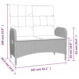 Acquista Panca Reclinabile da Giardino Cuscini 107 cm Polyrattan Grigia con riferimento GHV-319893 della ditta 