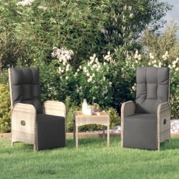 Acquista Sedie Reclinabili da Esterno con Cuscini 2 pz Polyrattan Grigie con riferimento GHV-319891 della ditta 