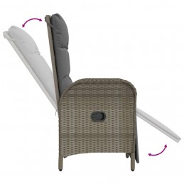 Acquista Sedie Reclinabili da Esterno con Cuscini 2 pz Polyrattan Grigie con riferimento GHV-319891 della ditta 