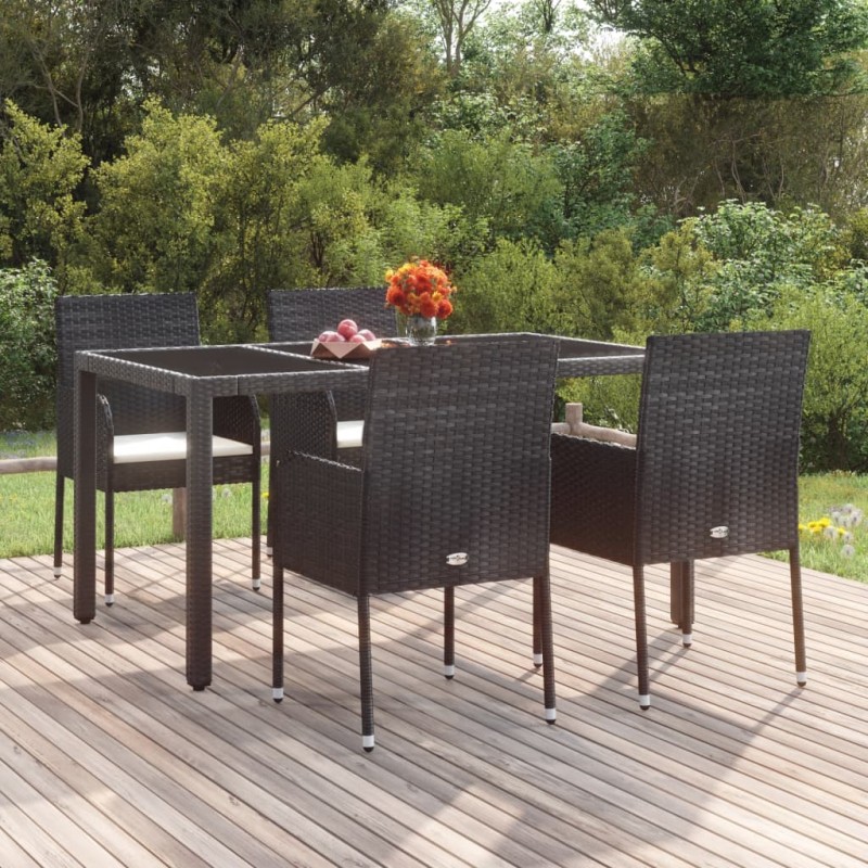 Acquista Sedie da Giardino con Cuscini 4 pz in Polyrattan Nere con riferimento GHV-319887 della ditta 
