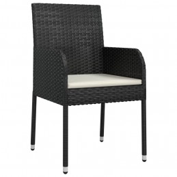 Acquista Sedie da Giardino con Cuscini 4 pz in Polyrattan Nere con riferimento GHV-319887 della ditta 