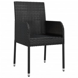 Acquista Sedie da Giardino con Cuscini 4 pz in Polyrattan Nere con riferimento GHV-319887 della ditta 