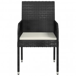 Acquista Sedie da Giardino con Cuscini 4 pz in Polyrattan Nere con riferimento GHV-319887 della ditta 