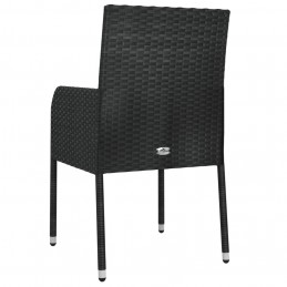 Acquista Sedie da Giardino con Cuscini 4 pz in Polyrattan Nere con riferimento GHV-319887 della ditta 