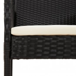 Acquista Sedie da Giardino con Cuscini 4 pz in Polyrattan Nere con riferimento GHV-319887 della ditta 