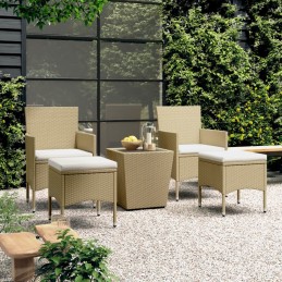 Acquista Set Bistrot da Giardino 5 pz Polyrattan e Vetro Temperato Beige con riferimento GHV-3058370 della ditta 