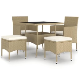 Acquista Set da Pranzo per Giardino 5 pz in Polyrattan Beige con riferimento GHV-3058330 della ditta 