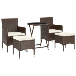 Acquista Set Bistrot Giardino 5 pz Polyrattan e Vetro Temperato Marrone con riferimento GHV-3058391 della ditta 