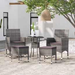 Acquista Set Divani da Giardino 5 pz in Polyrattan Grigio con riferimento GHV-3058469 della ditta 