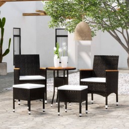 Acquista Set Salotto da Giardino 5 pz in Polyrattan Nero con riferimento GHV-3058476 della ditta 
