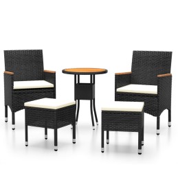 Acquista Set Salotto da Giardino 5 pz in Polyrattan Nero con riferimento GHV-3058476 della ditta 