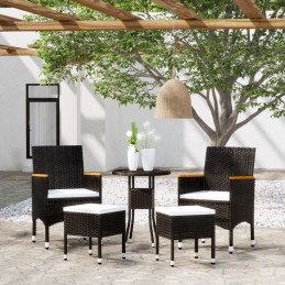 Acquista Set Divani da Giardino 5 pz in Polyrattan Nero con riferimento GHV-3058474 della ditta 