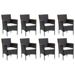 Acquista Set Pranzo da Giardino 9 pz con Cuscini in Polyrattan Nero con riferimento GHV-3095020 della ditta 