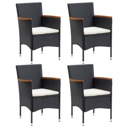 Acquista Set da Pranzo per Giardino 5 pz con Cuscini Polyrattan Nero con riferimento GHV-3095017 della ditta 