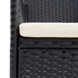 Acquista Set da Pranzo per Giardino 5 pz con Cuscini Polyrattan Nero con riferimento GHV-3095017 della ditta 