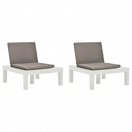 Acquista Sedie a Sdraio da Giardino e Cuscini 2 pz in Plastica Bianche con riferimento GHV-3054424 della ditta GARDENHOME