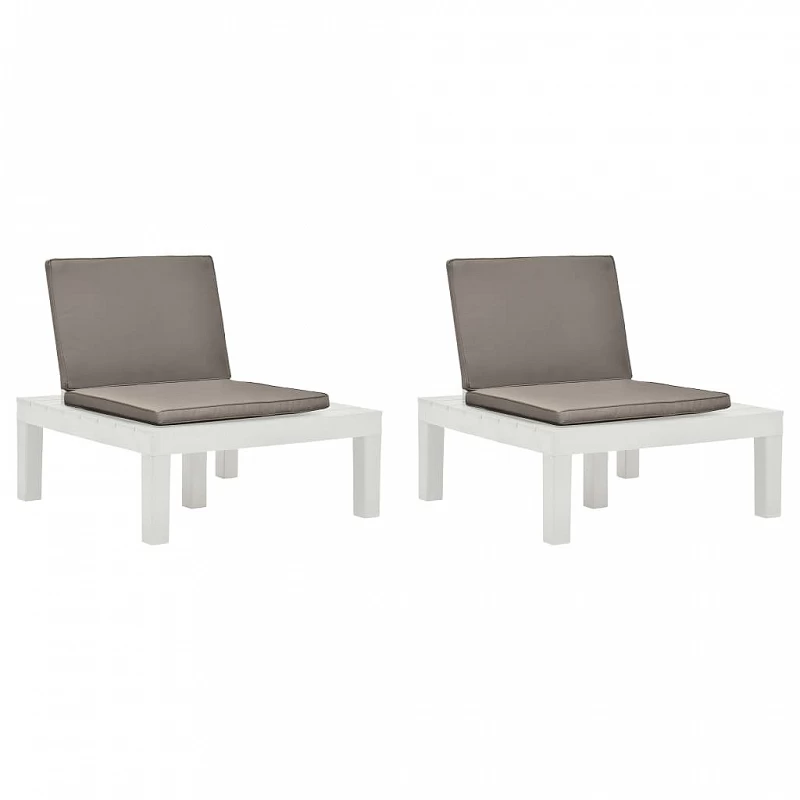 Acquista Sedie a Sdraio da Giardino e Cuscini 2 pz in Plastica Bianche con riferimento GHV-3054424 della ditta GARDENHOME