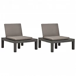 Acquista Sedie a Sdraio da Giardino e Cuscini 2 pz in Plastica Antracite con riferimento GHV-3054426 della ditta GARDENHOME