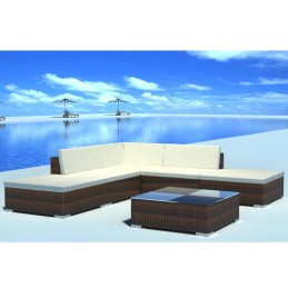 Acquista Set Divani da Giardino 6 pz con Cuscini in Polyrattan Marrone con riferimento GHV-42085 della ditta 