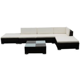 Acquista Set Divani da Giardino 6 pz con Cuscini in Polyrattan Marrone con riferimento GHV-42085 della ditta 