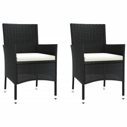 Acquista Set Bistrò da Giardino 3 pz con Cuscini in Polyrattan Nero con riferimento GHV-3187414 della ditta 