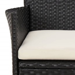 Acquista Set Bistrò da Giardino 3 pz con Cuscini in Polyrattan Nero con riferimento GHV-3187414 della ditta 