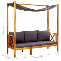 Acquista Panca Giardino con Baldacchino e Poggiapiedi Massello di Acacia con riferimento GHV-3058009 della ditta GARDENHOME