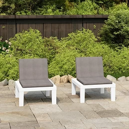 Acquista Sedie a Sdraio da Giardino con Cuscini 2 pz in Plastica Bianche con riferimento GHV-3059823 della ditta GARDENHOME