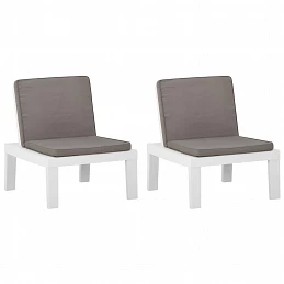 Acquista Sedie a Sdraio da Giardino con Cuscini 2 pz in Plastica Bianche con riferimento GHV-3059823 della ditta GARDENHOME