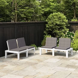 Acquista Panchine da Giardino con Cuscini 2 pz in Plastica Bianche con riferimento GHV-3059825 della ditta GARDENHOME