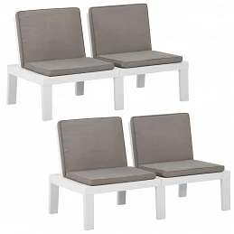 Acquista Panchine da Giardino con Cuscini 2 pz in Plastica Bianche con riferimento GHV-3059825 della ditta GARDENHOME