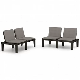 Acquista Panchine da Giardino con Cuscini 2 pz in Plastica Grigio con riferimento GHV-3059826 della ditta GARDENHOME