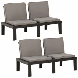 Acquista Panchine da Giardino con Cuscini 2 pz in Plastica Grigio con riferimento GHV-3059826 della ditta GARDENHOME