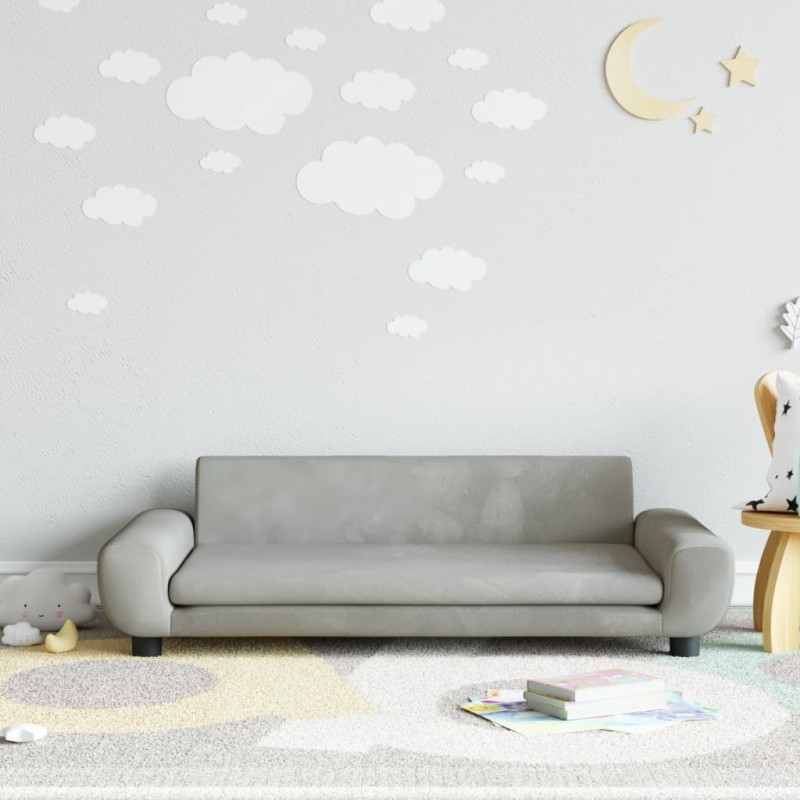 Acquista Divano per Bambini Grigio Chiaro 100x54x33 cm in Velluto con riferimento GHV-3196380 della ditta 