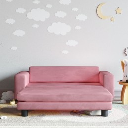 Acquista Divano per Bambini con Poggiapiedi Rosa 100x50x30 cm in Velluto con riferimento GHV-3196410 della ditta 