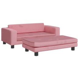 Acquista Divano per Bambini con Poggiapiedi Rosa 100x50x30 cm in Velluto con riferimento GHV-3196410 della ditta 