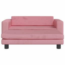 Acquista Divano per Bambini con Poggiapiedi Rosa 100x50x30 cm in Velluto con riferimento GHV-3196410 della ditta 