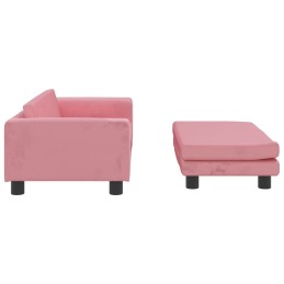 Acquista Divano per Bambini con Poggiapiedi Rosa 100x50x30 cm in Velluto con riferimento GHV-3196410 della ditta 