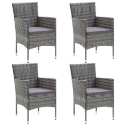 Acquista Set da Pranzo per Giardino 5 pz con Cuscini Polyrattan Grigio con riferimento GHV-3095022 della ditta 
