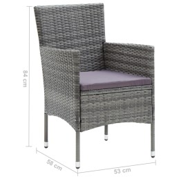 Acquista Set da Pranzo per Giardino 5 pz con Cuscini Polyrattan Grigio con riferimento GHV-3095022 della ditta 