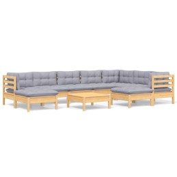 Acquista Set Divani da Giardino 10 pz con Cuscini Grigi Massello di Pino con riferimento GHV-3096712 della ditta 